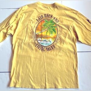 Salt Life Laid Back and Living Salty Yellow Long Sleeve XXL Men’s Shirt Size 2XL